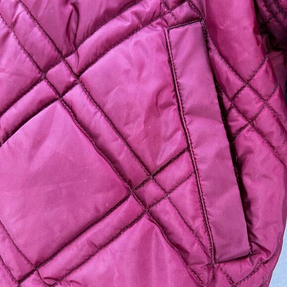 Nike Reversible Puffer Jacket Men's L Black Maroon Quilted Vintage Bomber Jacket - Picture 6 of 14